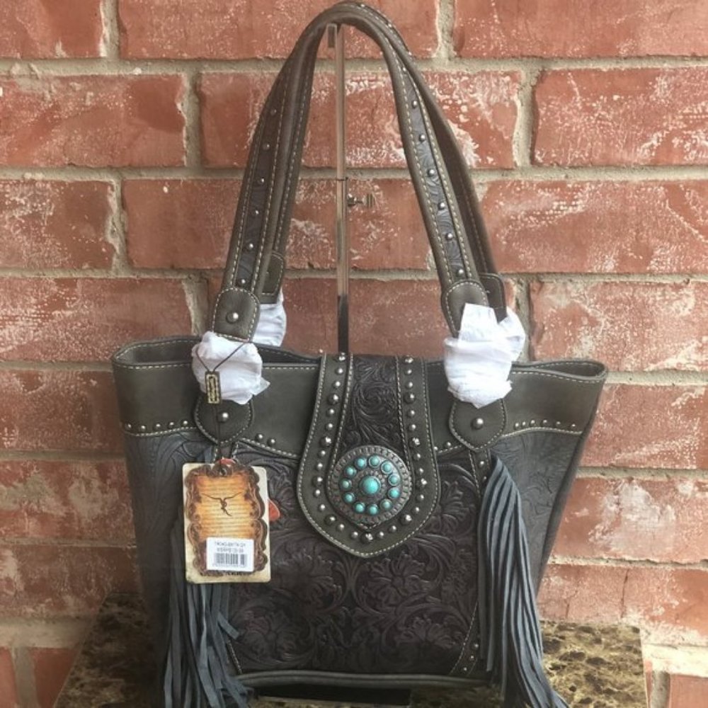Trinity Ranch Tooled Design Concealed Carry Bag - Picture 2 of 7